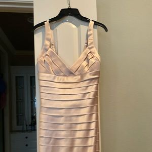 NWOT BCBG Max Azria Champagne Bandage style cocktail dress sz. 4 Y2K